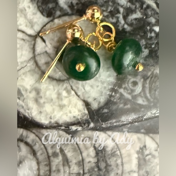 Elegant green Earrings untreated emerald - Picture 1 of 1